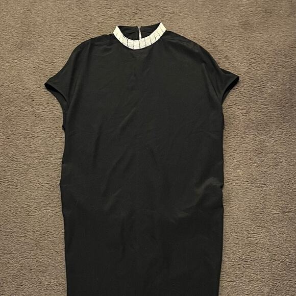 Rick Owens Dirt Silk Beaded Neck Black Maxi Dress - Picture 3 of 14